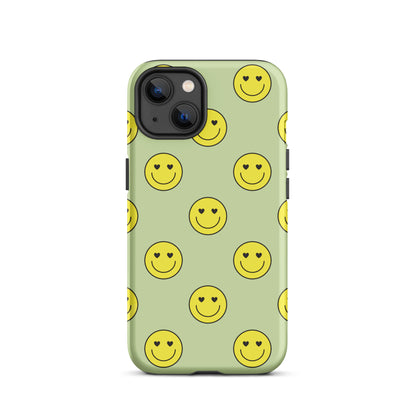 Neon Smiley Faces iPhone Case iPhone 13 Matte