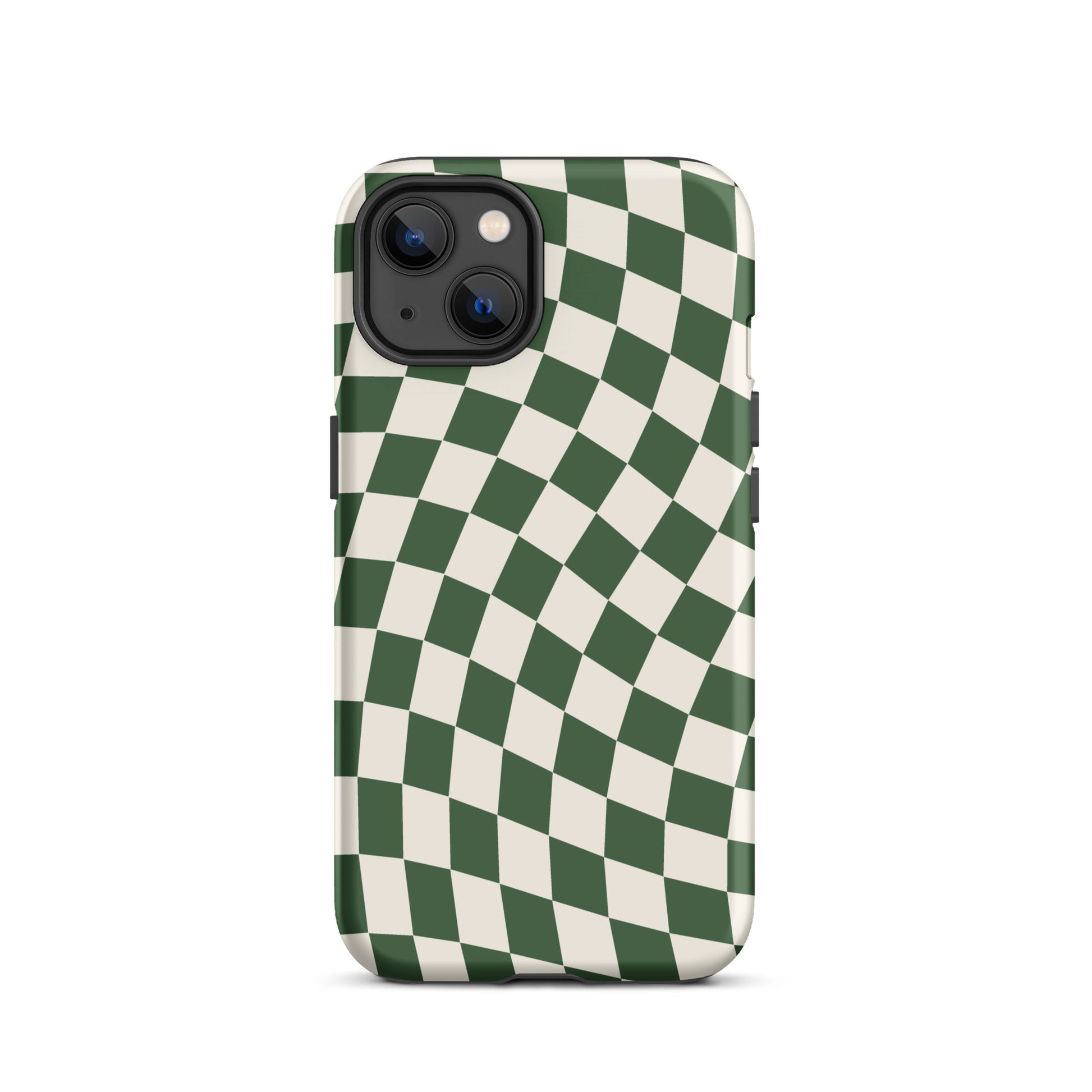 Green Wavy Checkered iPhone Case iPhone 13 Matte