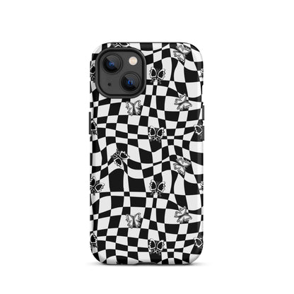 Butterfly Wavy Checkered iPhone Case iPhone 13 Matte