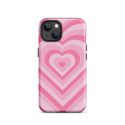 Pink Glowing Hearts iPhone Case