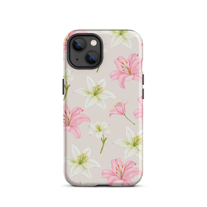 Beige Tiger Lily iPhone Case