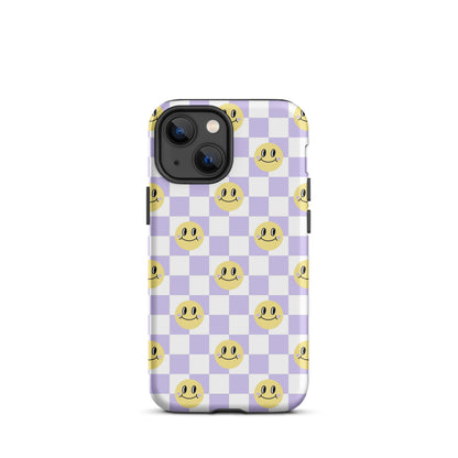 Checkered Smiley Faces iPhone Case Matte iPhone 13 mini