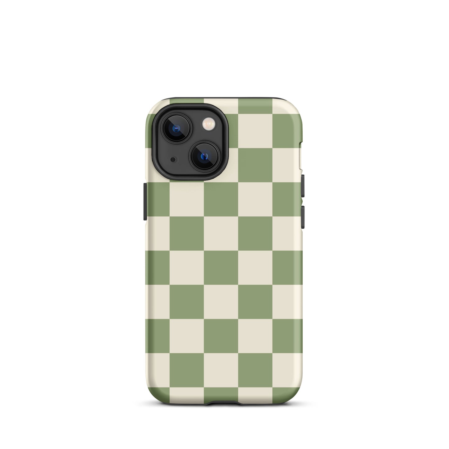 Green & Beige Checkered iPhone Case