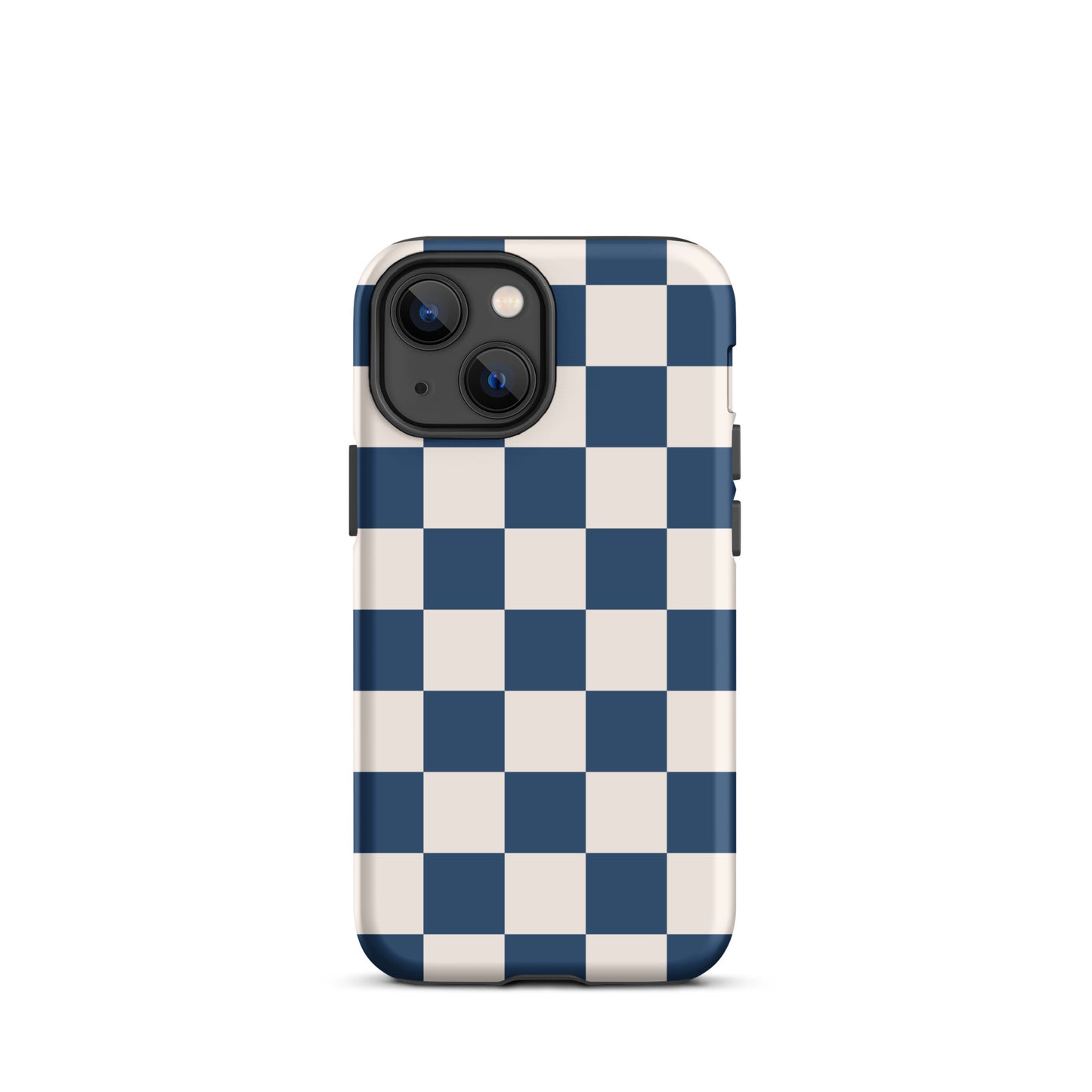 Navy & Beige Checkered iPhone Case