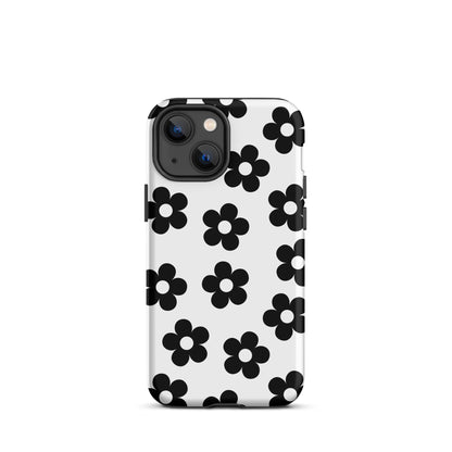 White Retro Flowers iPhone Case