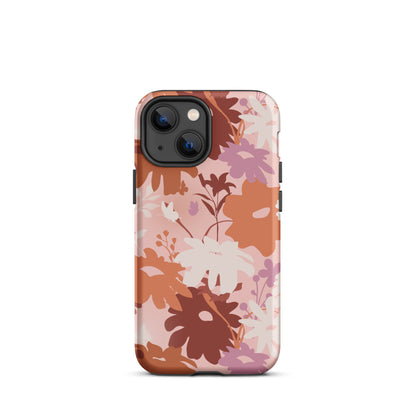 Brown Floral Fusion iPhone Case