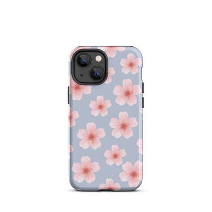 Blue Cherry Blossoms iPhone Case