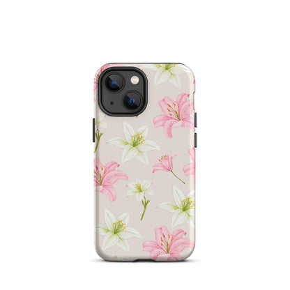 Beige Tiger Lily iPhone Case