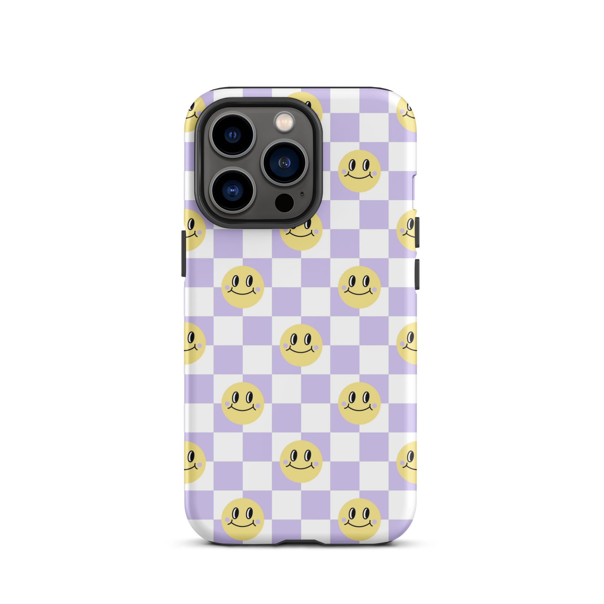 Checkered Smiley Faces iPhone Case Matte iPhone 13 Pro