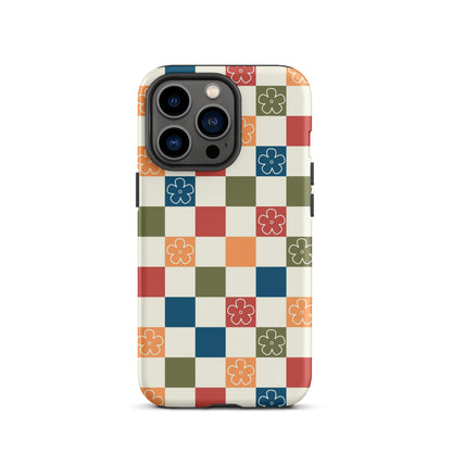 Vintage Flowers Checkered iPhone Case iPhone 13 Pro Matte