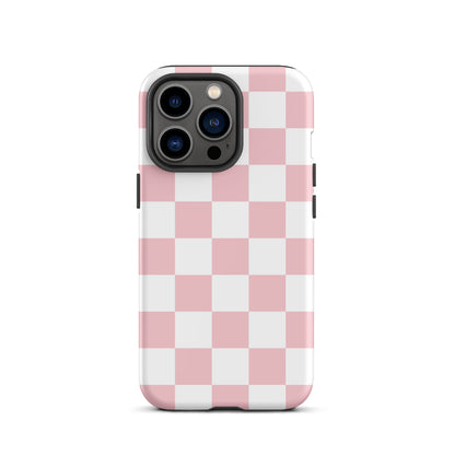 Pastel Pink Checkered iPhone Case iPhone 13 Pro Matte
