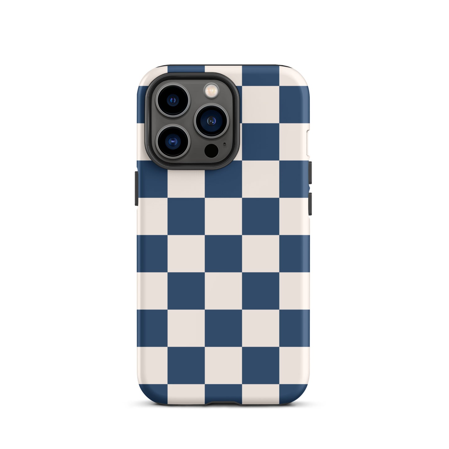 Navy & Beige Checkered iPhone Case