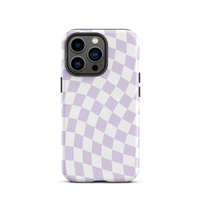 Purple Wavy Checkered iPhone Case