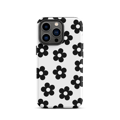 White Retro Flowers iPhone Case