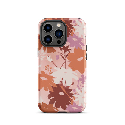 Brown Floral Fusion iPhone Case