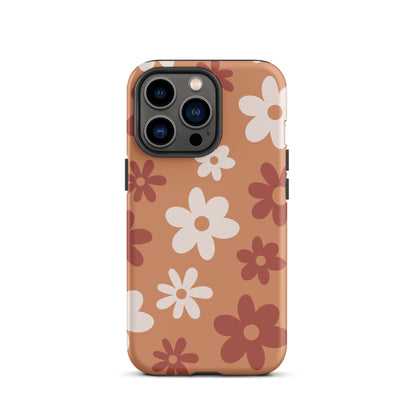 Brown Flower Power iPhone Case