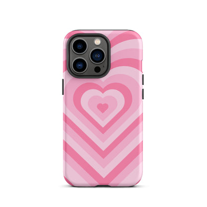 Pink Glowing Hearts iPhone Case