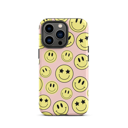 Pink Smiley Faces iPhone Case