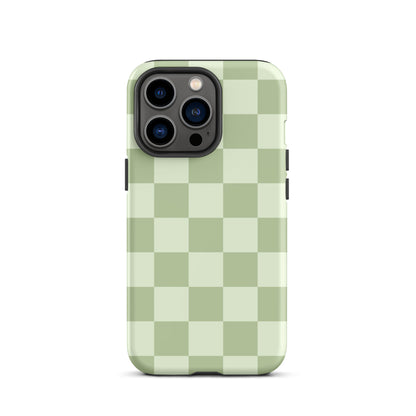 Green & Light Green Checkered iPhone Case