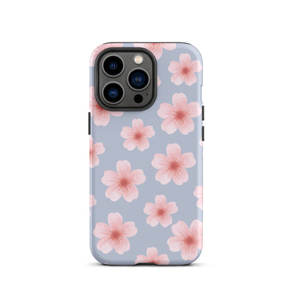 Blue Cherry Blossoms iPhone Case