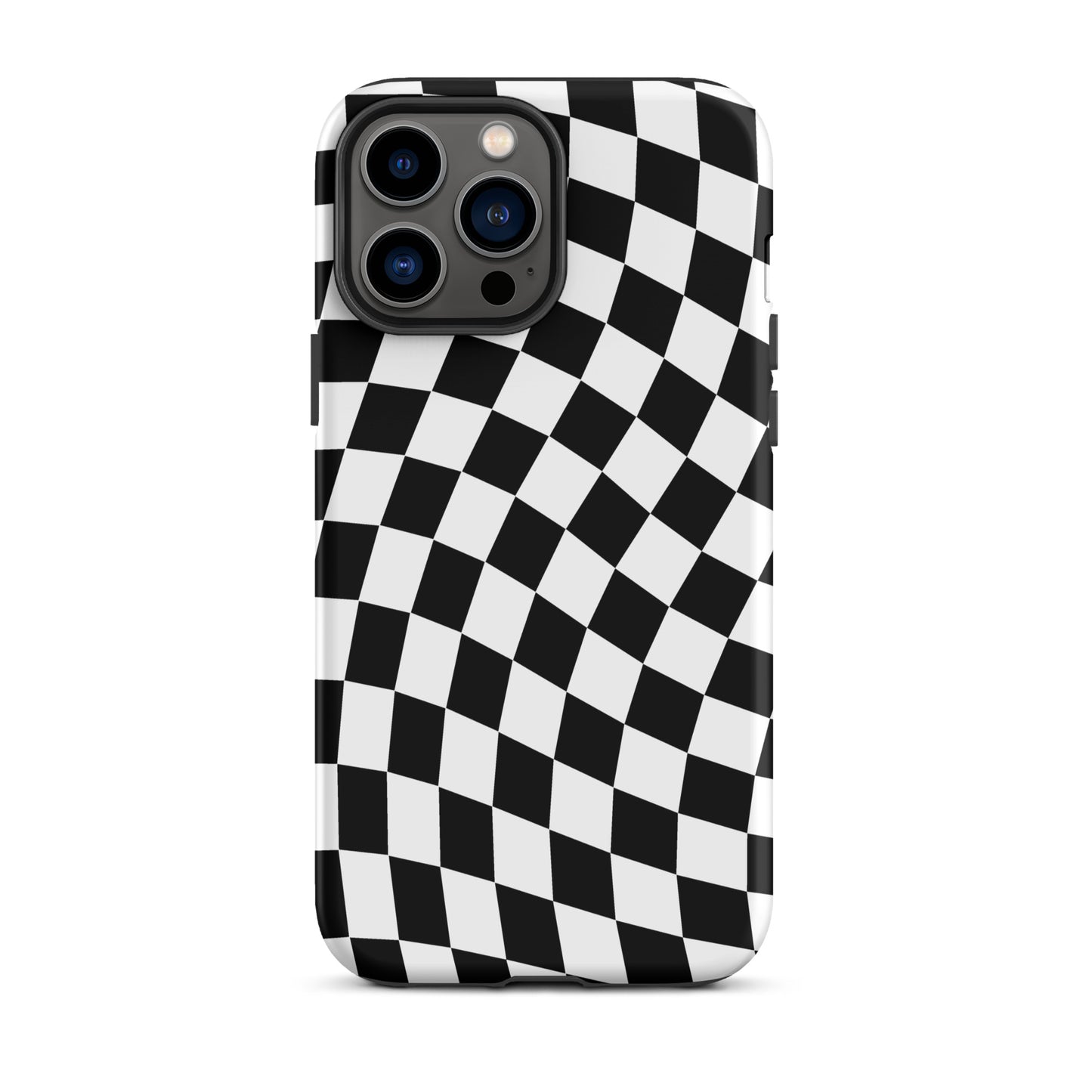 Black Wavy Checkered iPhone Case iPhone 13 Pro Max Matte
