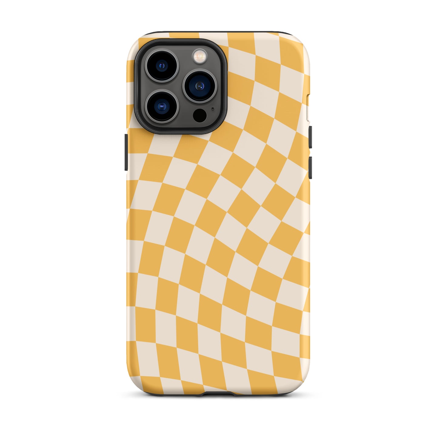 Yellow Wavy Checkered iPhone Case iPhone 13 Pro Max Matte