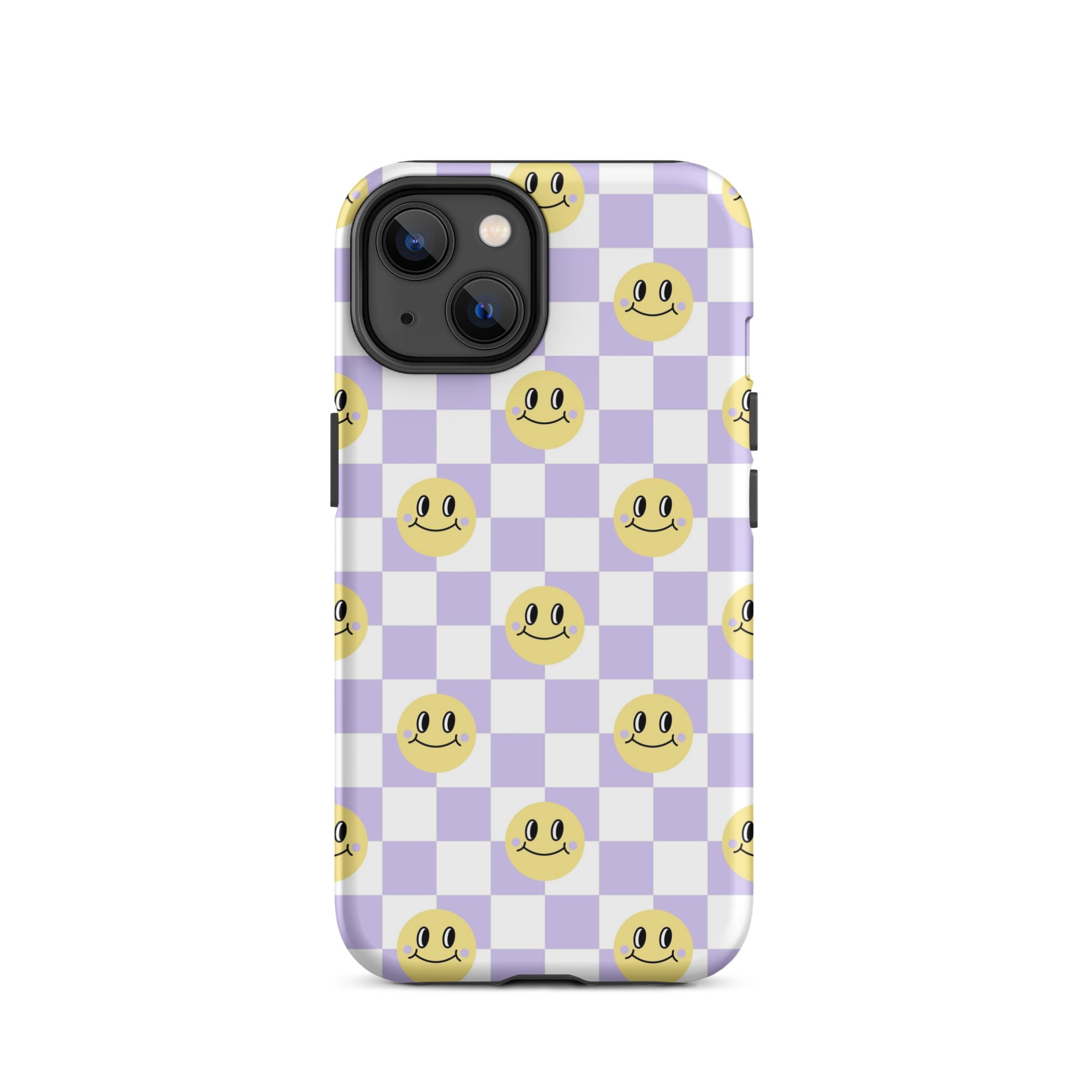 Checkered Smiley Faces iPhone Case Matte iPhone 14