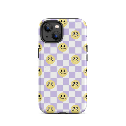 Checkered Smiley Faces iPhone Case Matte iPhone 14