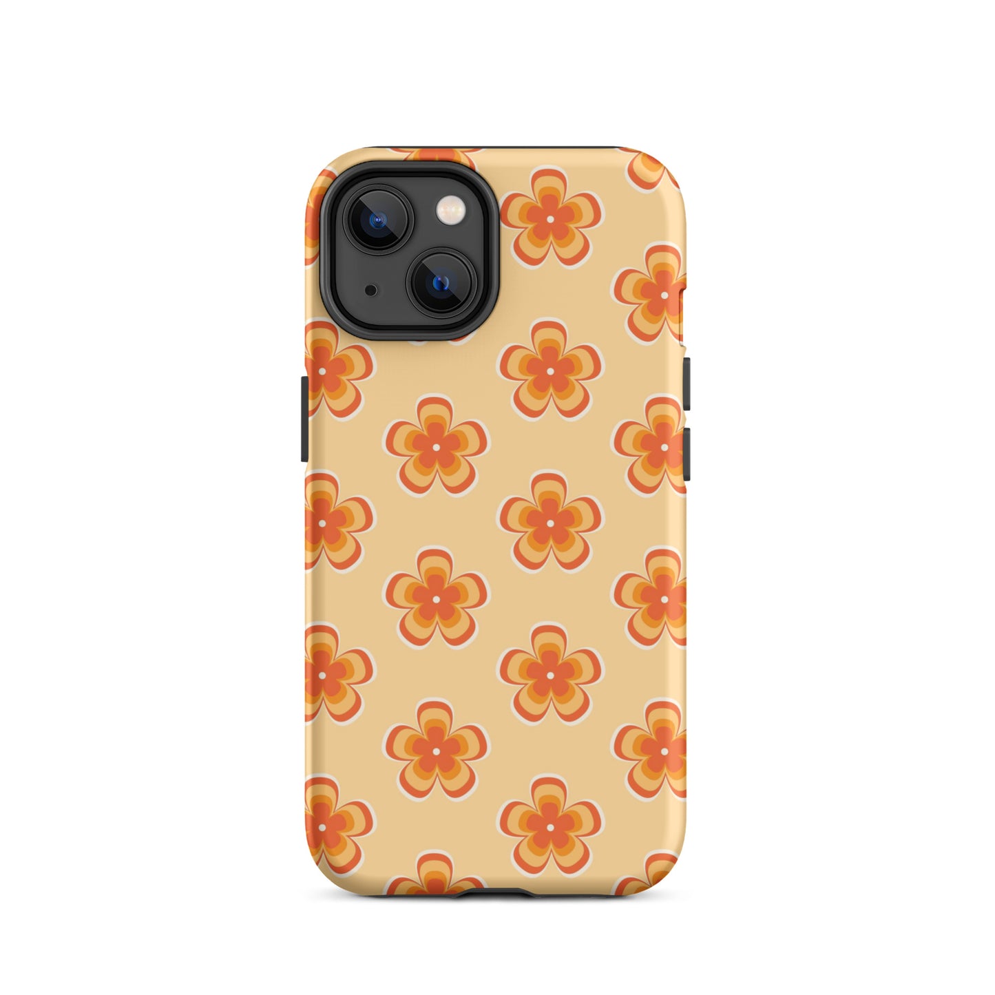 Orange Retro Flowers iPhone Case iPhone 14 Matte