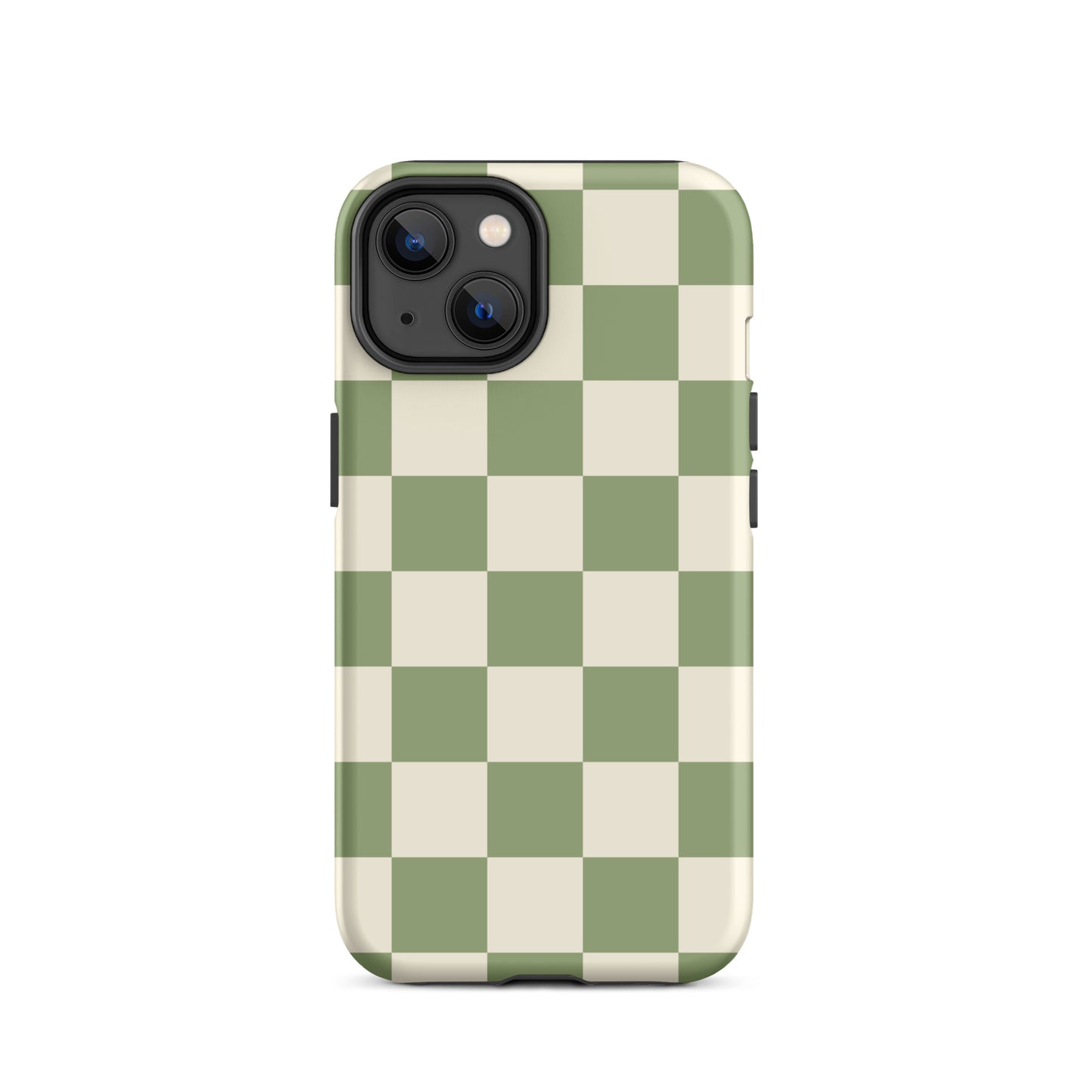 Green & Beige Checkered iPhone Case