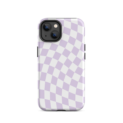 Purple Wavy Checkered iPhone Case