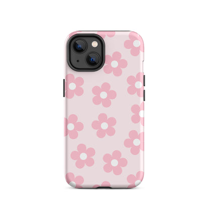 Light Pink Retro Flowers iPhone Case