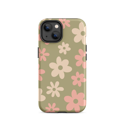 Green Flower Power iPhone Case