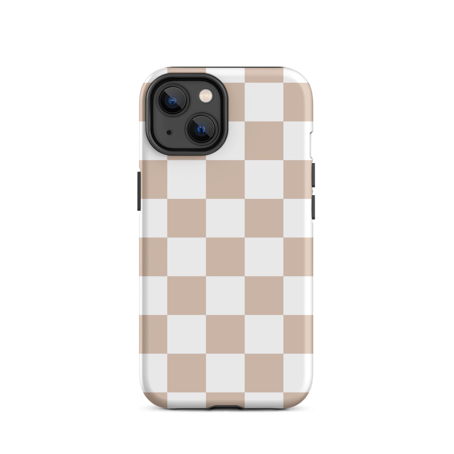 Beige & White Checkered iPhone Case