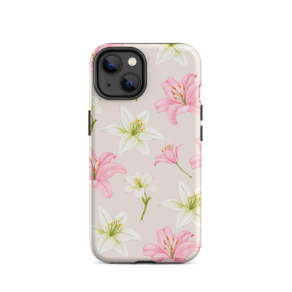 Beige Tiger Lily iPhone Case