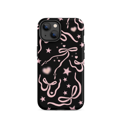 Black Cosmic Bows iPhone Case