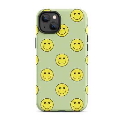 Neon Smiley Faces iPhone Case iPhone 14 Plus Matte