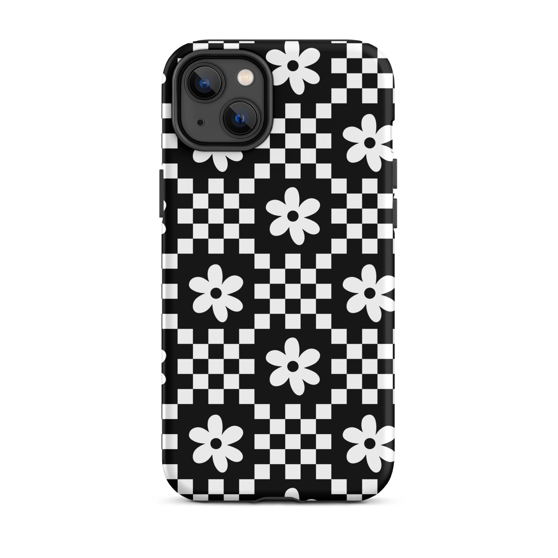 Checkerboard Daisy iPhone Case iPhone 14 Plus Matte