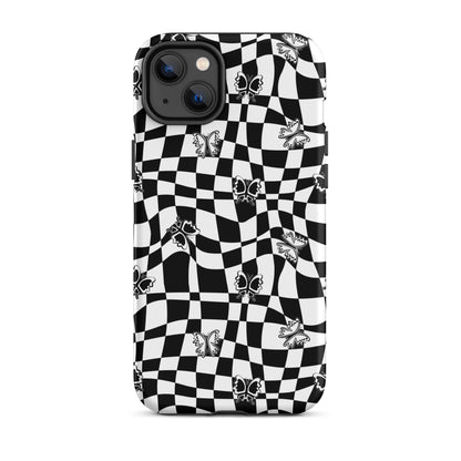 Butterfly Wavy Checkered iPhone Case iPhone 14 Plus Matte
