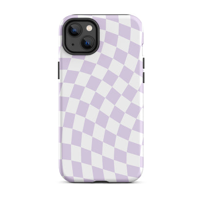 Purple Wavy Checkered iPhone Case