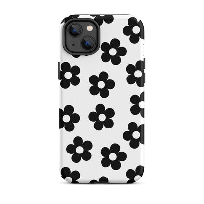 White Retro Flowers iPhone Case