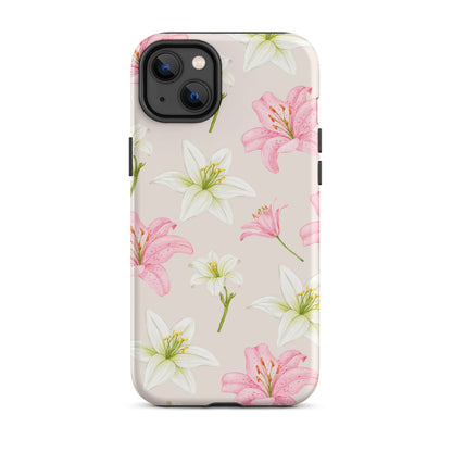 Beige Tiger Lily iPhone Case