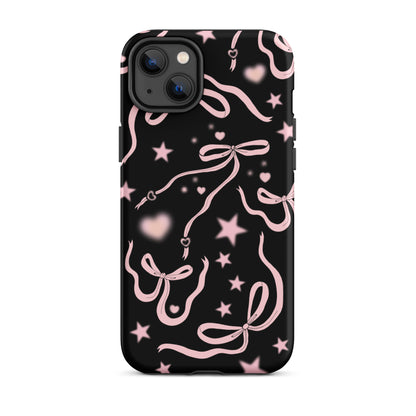 Black Cosmic Bows iPhone Case