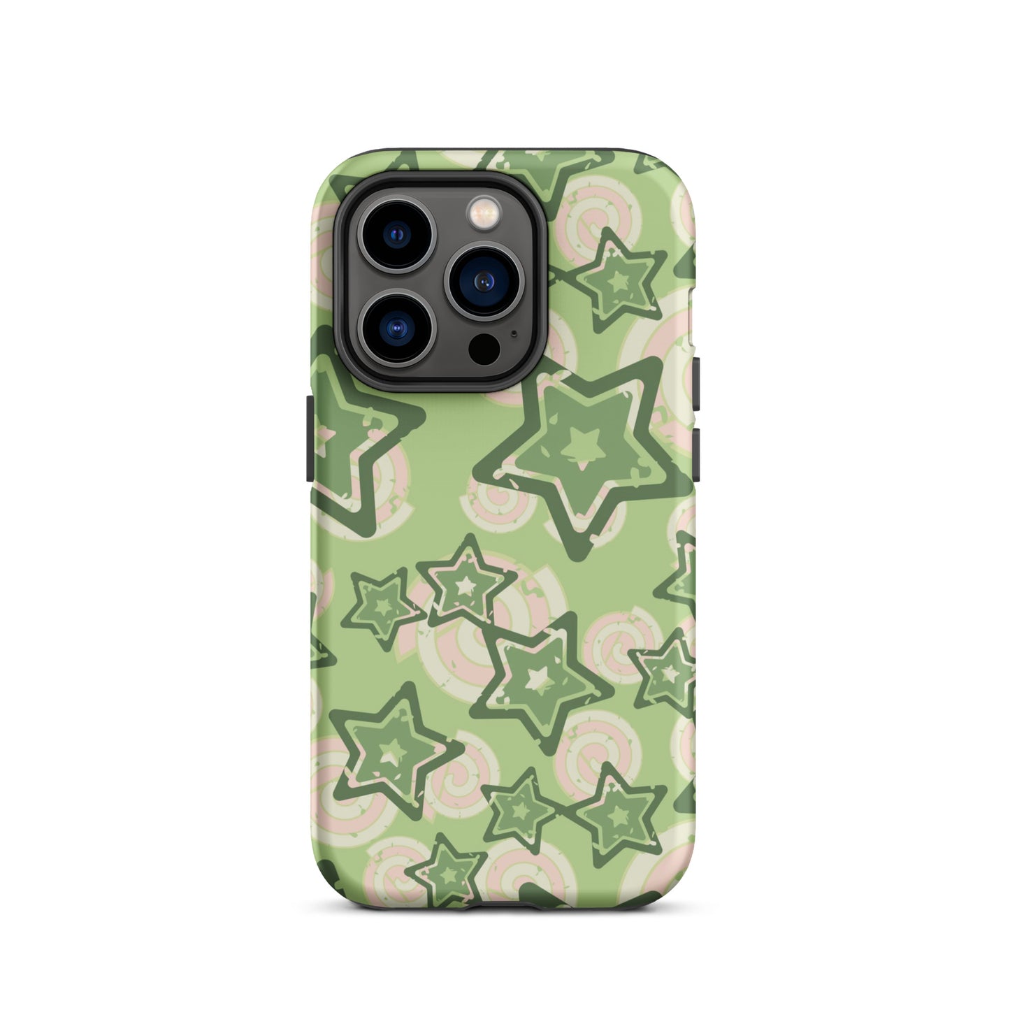 Y2K Green Star iPhone Case iPhone 14 Pro Matte