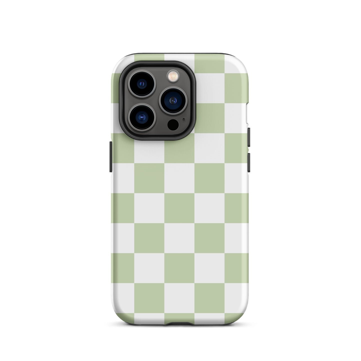 Pastel Green Checkered iPhone Case iPhone 14 Pro Matte
