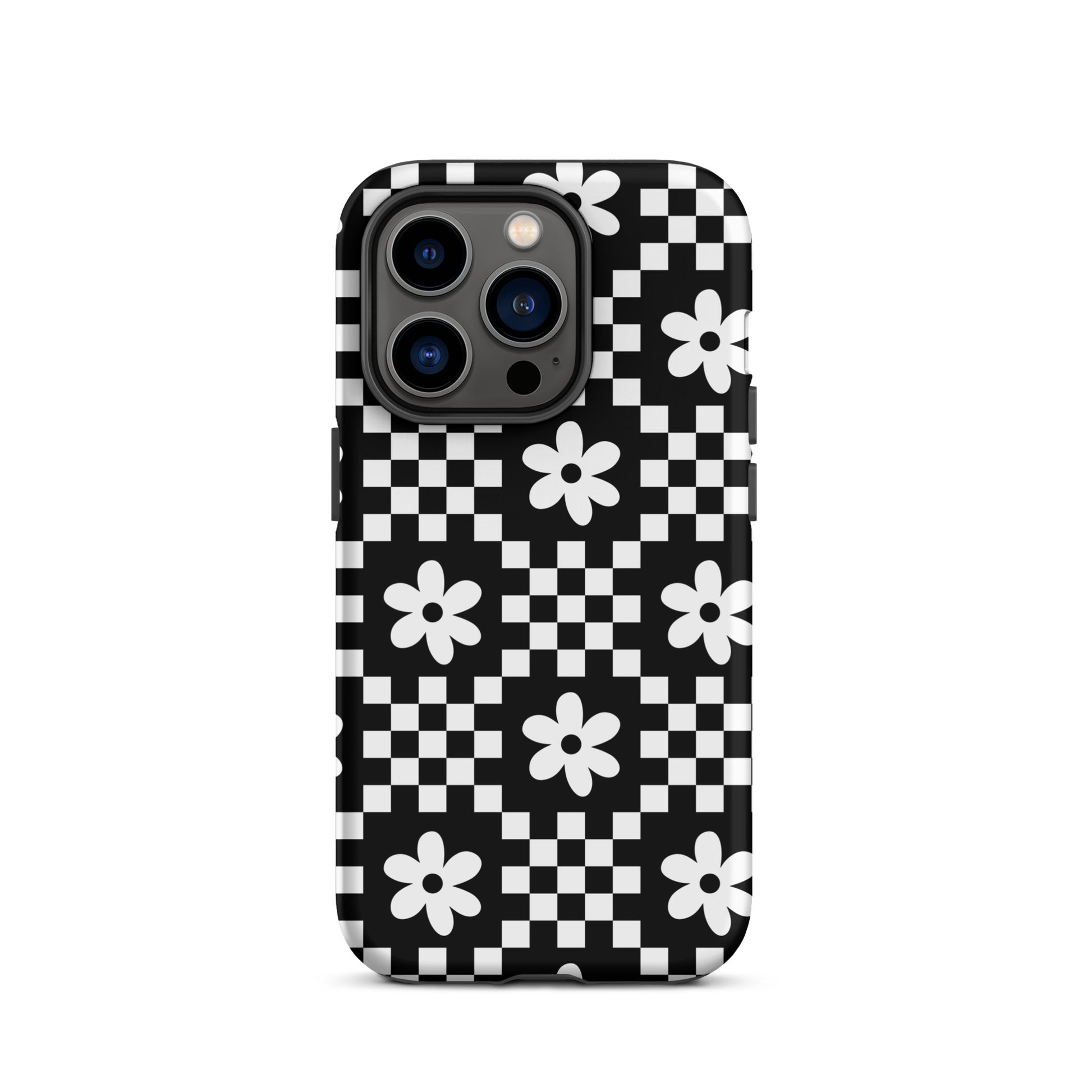 Checkerboard Daisy iPhone Case iPhone 14 Pro Matte