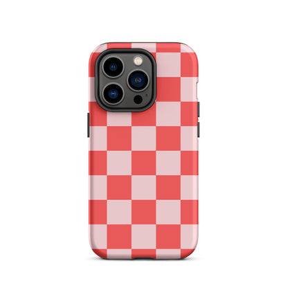 Red & Pink Checkered iPhone Case