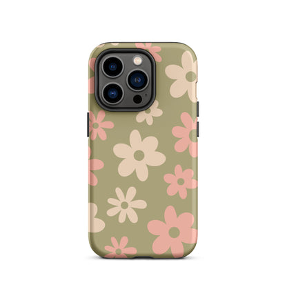 Green Flower Power iPhone Case