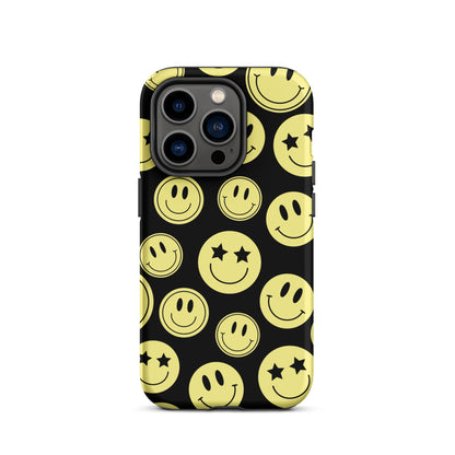 Black Smiley Faces iPhone Case