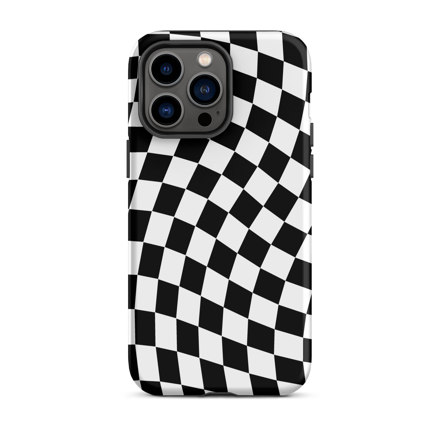 Black Wavy Checkered iPhone Case iPhone 14 Pro Max Matte
